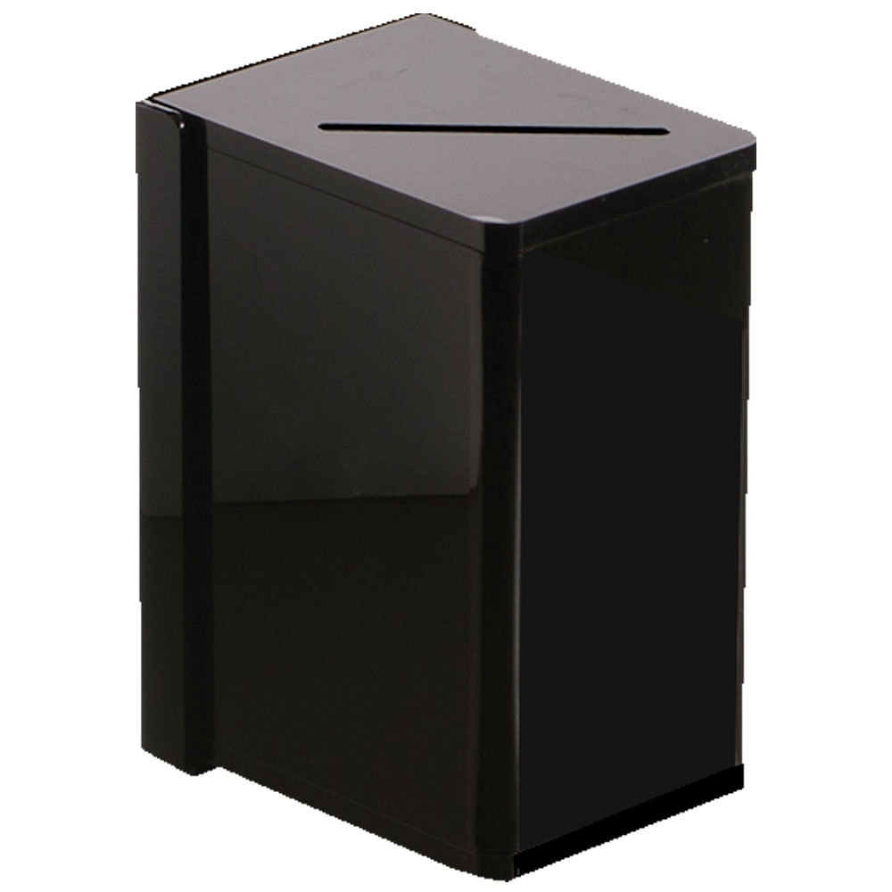 Keyed Alike Black Acrylic Tip Box - 4-1/4W x 7-3/4H x 6D - Wall Mount (Default)