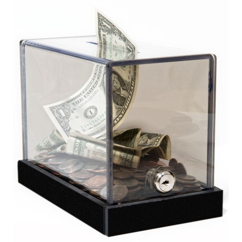 Keyed Alike - Polycarbonate | Counter Mount Tip Box - 7-3/4W x 6H x 4-1/4D - Includes Mounting Bracket (Default)