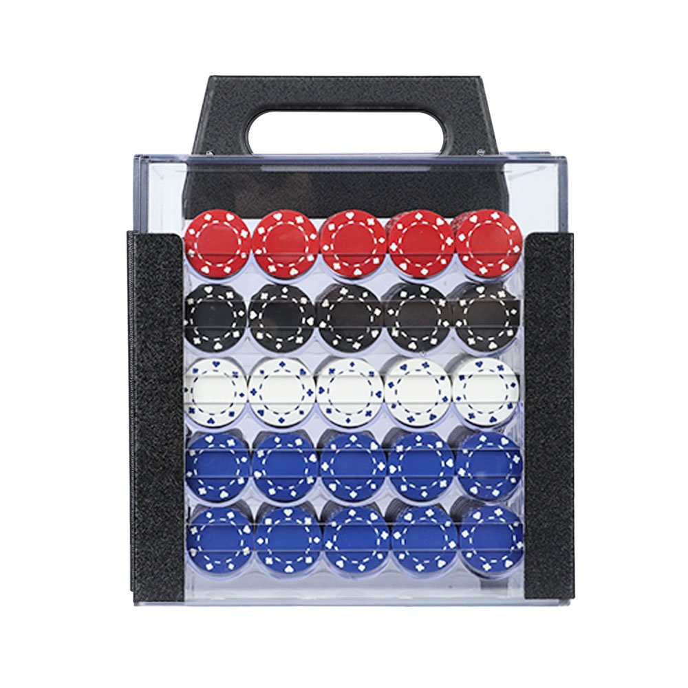 Casino Chip Carrier - Bottom and Top Portion shown with chips - Holds 43mm Chips