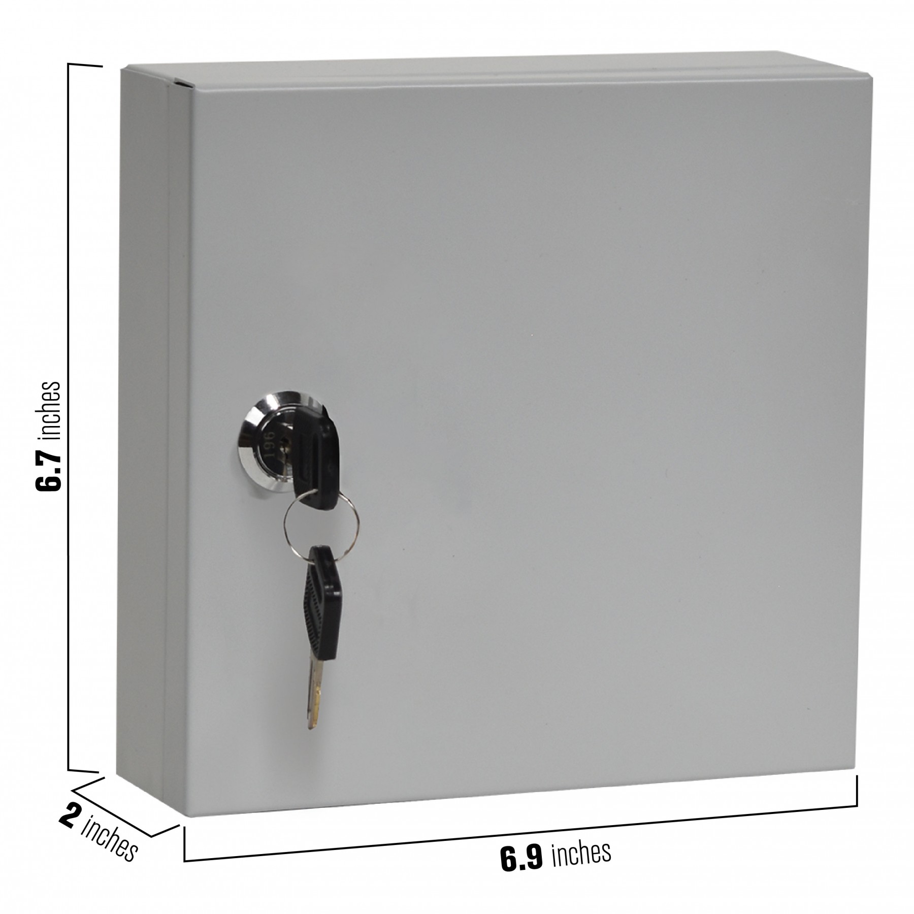 Single Lock Fort Knox™ Key Cabinet - 10 Key Capacity - Keyed Differently - with dimensions