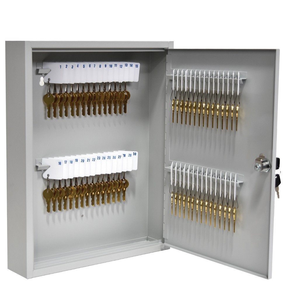 Single Lock Fort Knox™ Key Cabinet - 60 Key Capacity - Keyed Differently - Open Door