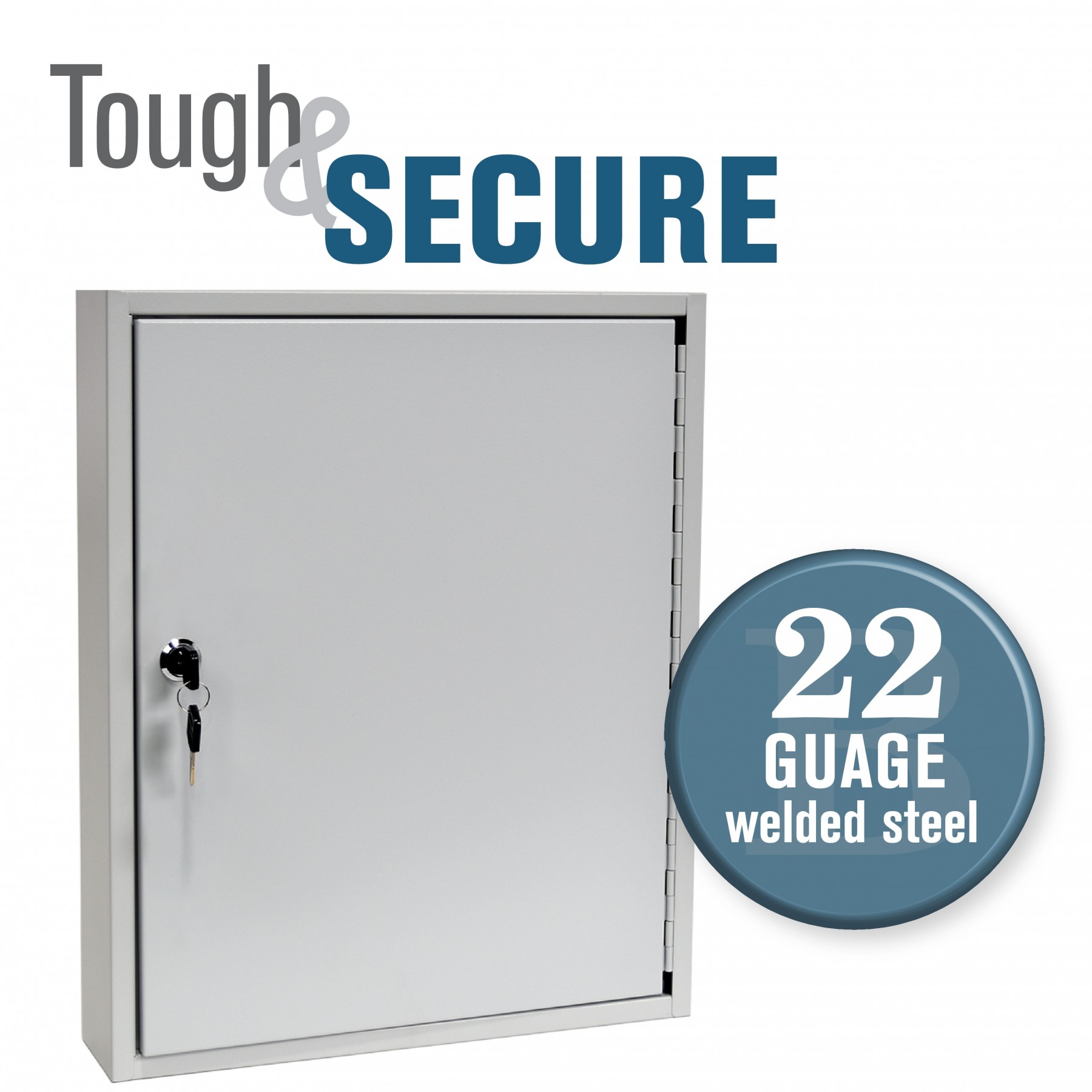 Single Lock Fort Knox™ Key Cabinet - 110 Key Capacity - Keyed Differently - Tough and Secure