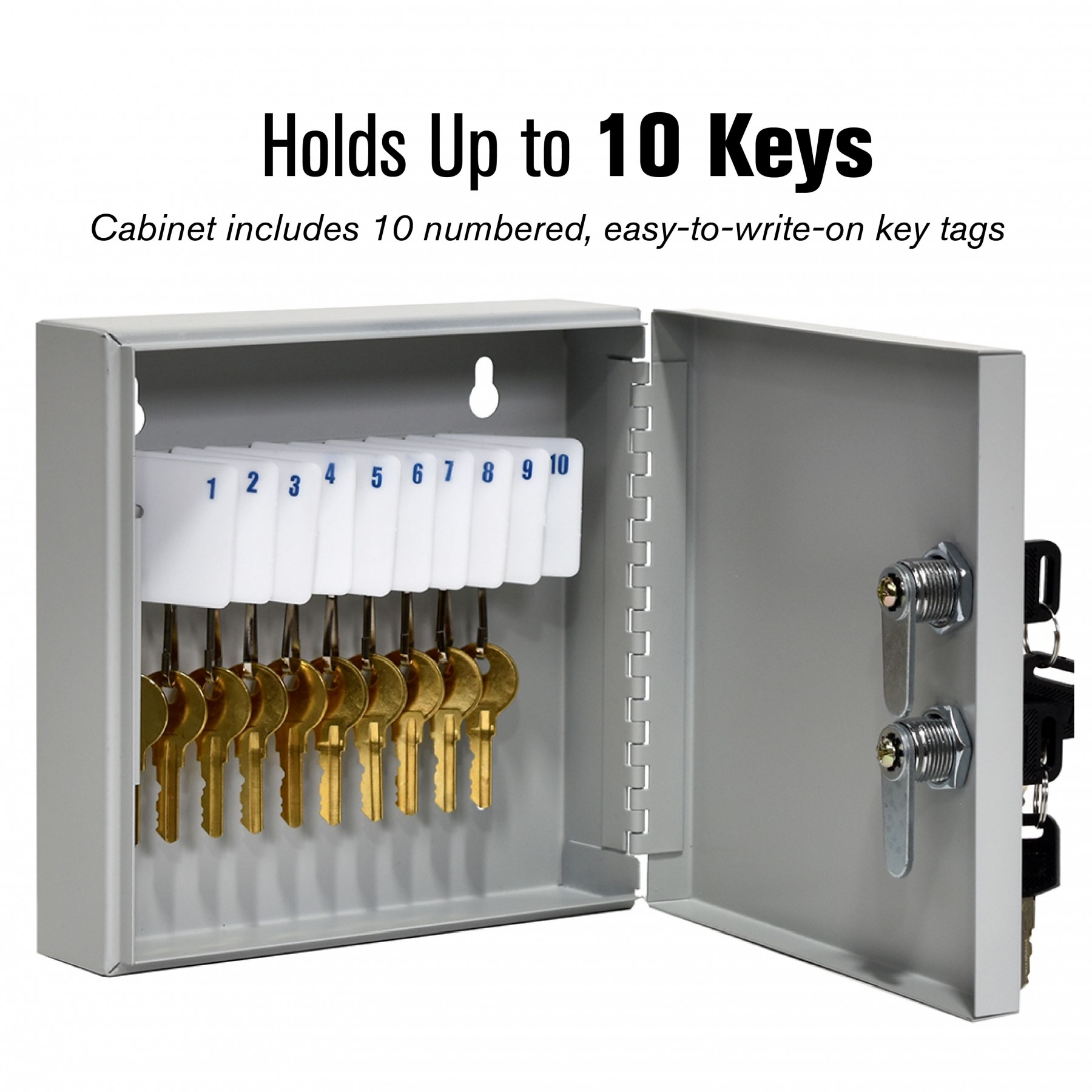 Dual Lock Fort Knox™ Key Cabinet - 10 Key Capacity - Keyed Differently - Holds up to 10 keys