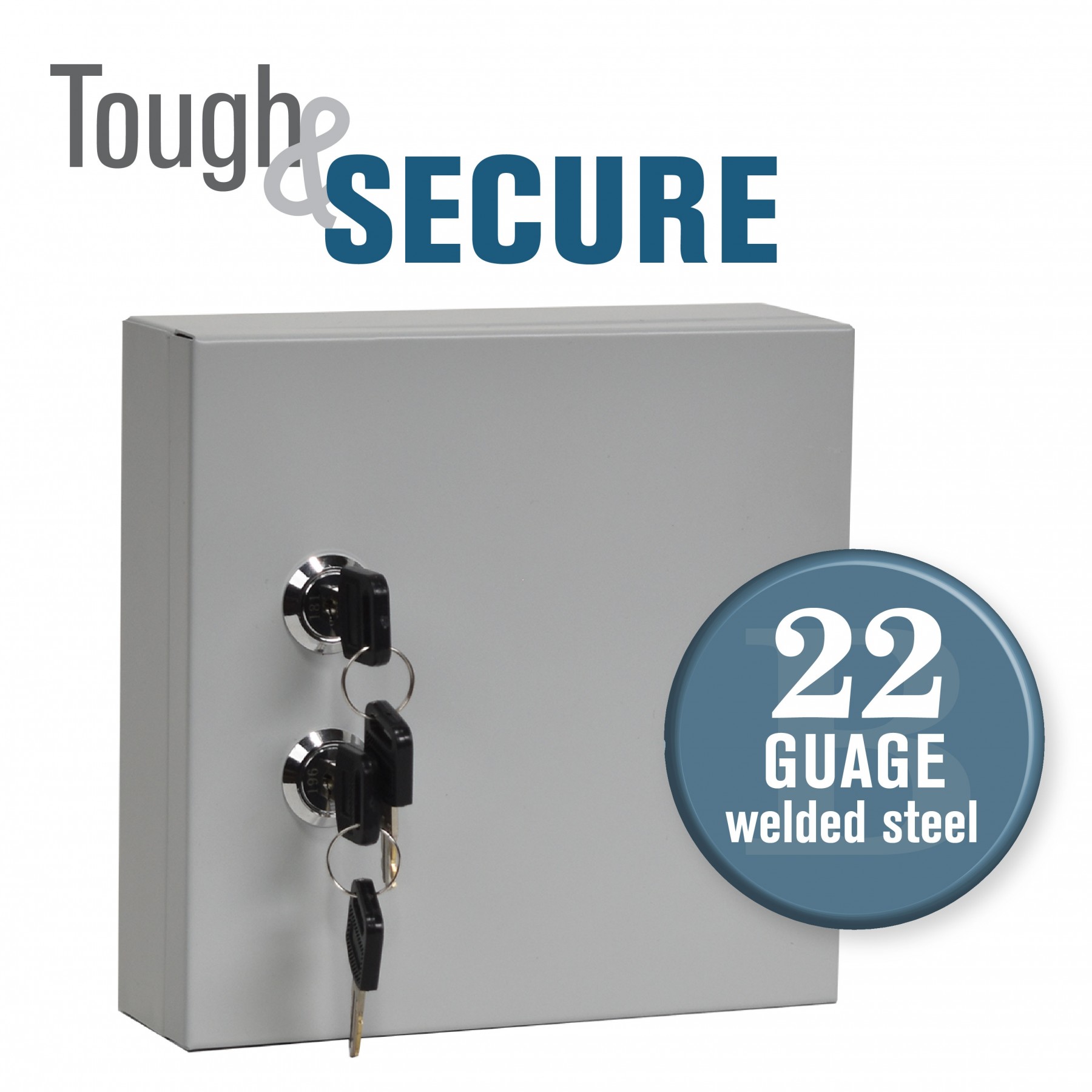 Dual Lock Fort Knox™ Key Cabinet - 10 Key Capacity - Keyed Differently  - Tough and Secure