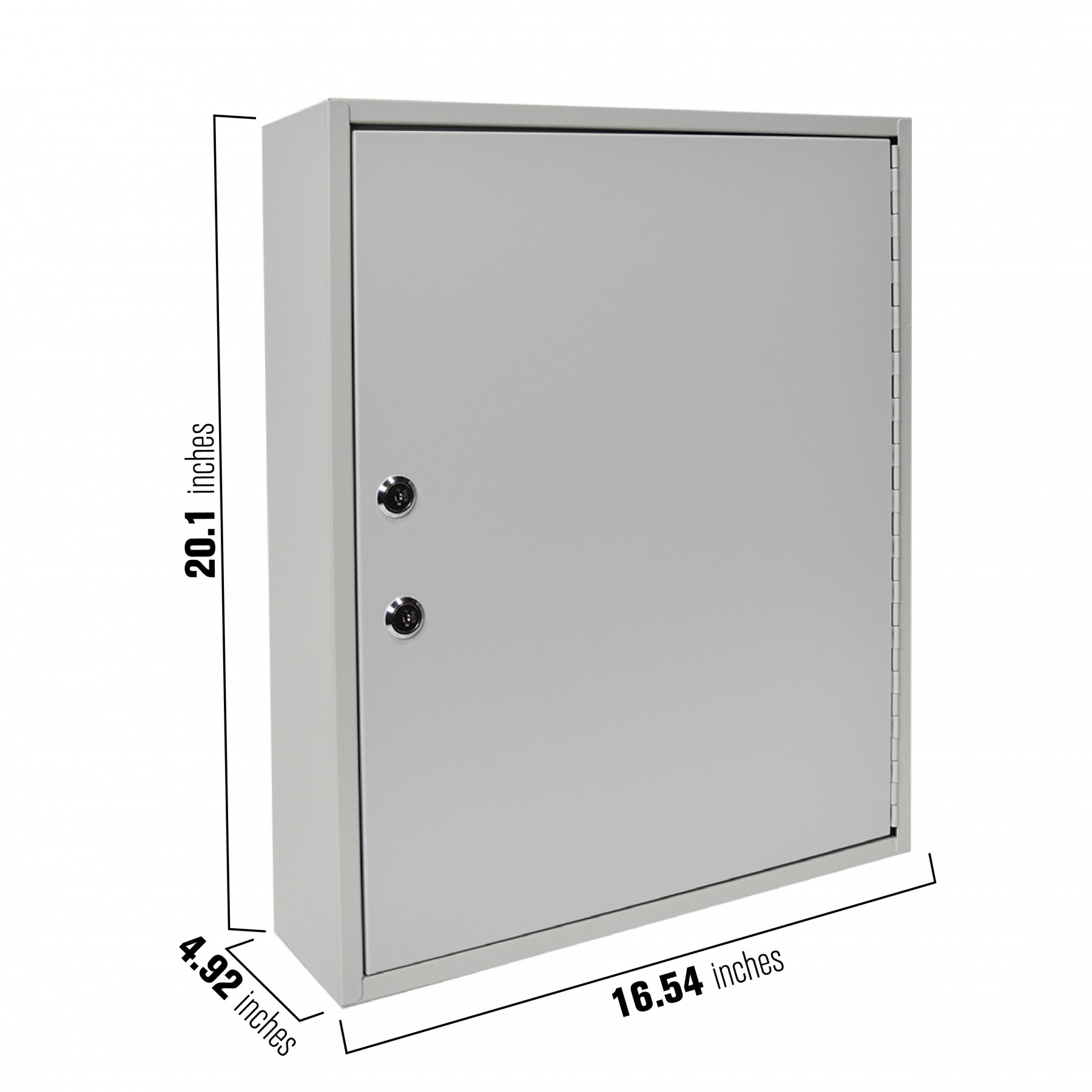 Dual Lock Fort Knox™ Key Cabinet - 200 Key Capacity - Keyed Differently - dimensions