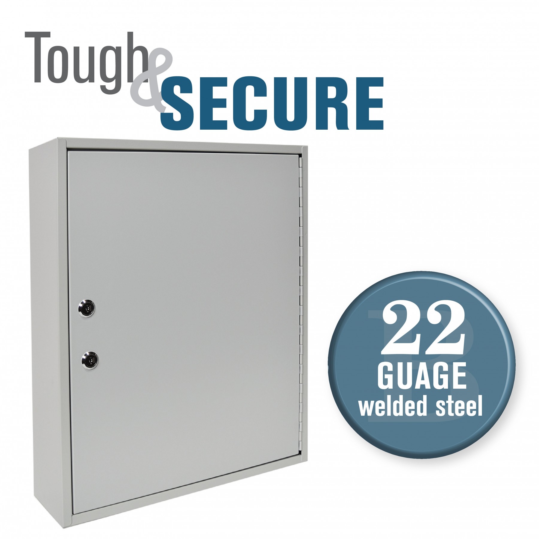 Dual Lock Fort Knox™ Key Cabinet - 200 Key Capacity - Keyed Differently - tough and secure