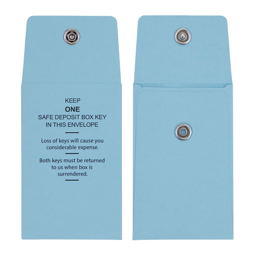 Blue 2-1/4W x 3-1/2H Key Envelopes Reclosable Snap Lock 