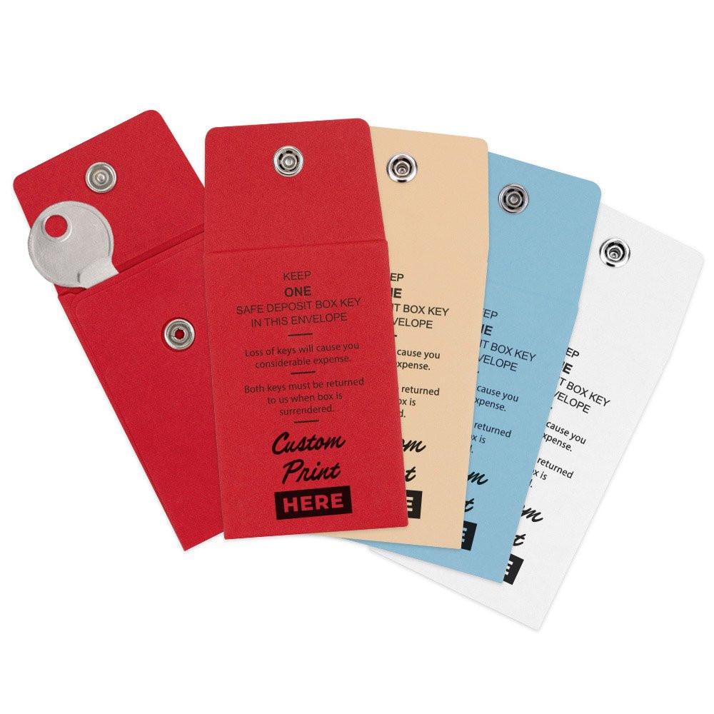 Custom Snap Lock Key Envelopes Shown Fanned Out