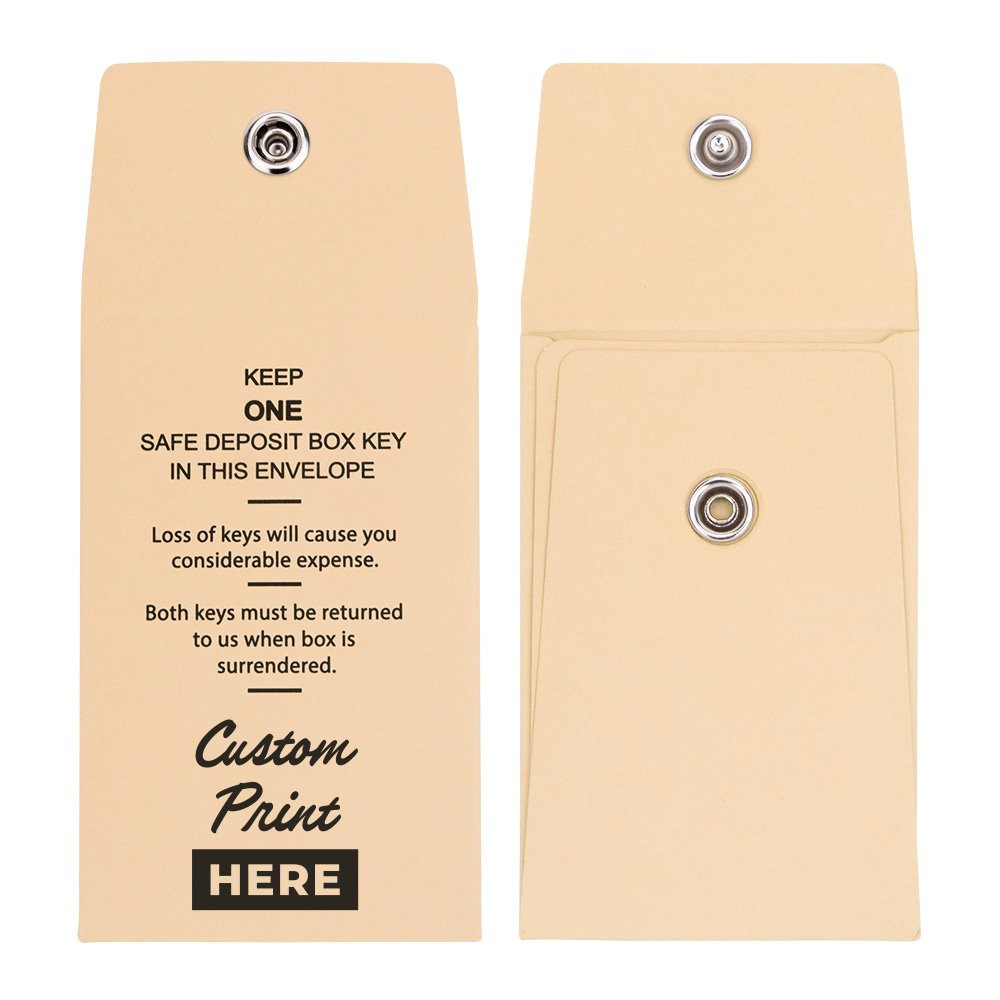 Manila Custom Snap Lock Key Envelope Shown With Imprint