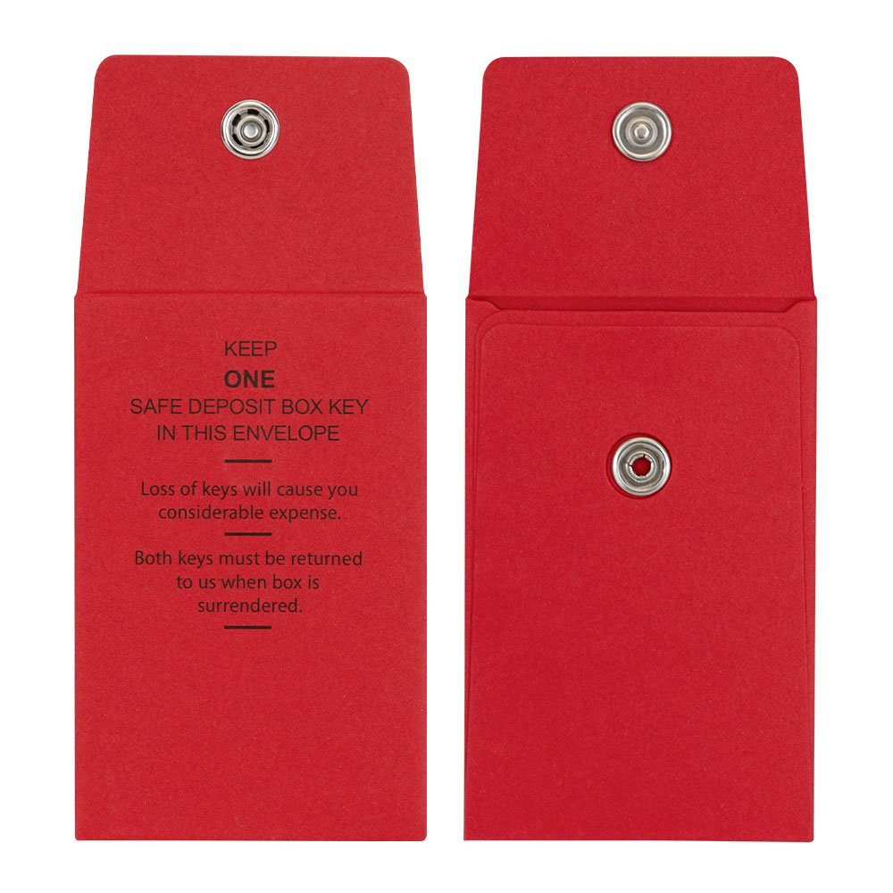 Red 2-1/4W x 3-1/2H Key Envelopes Reclosable Snap Lock 
