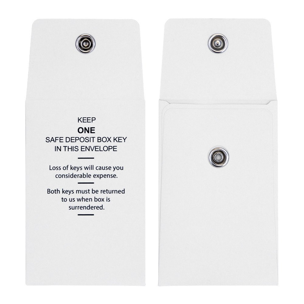 2-1/4W x 3-1/2H Key Envelopes Reclosable Snap Lock - White