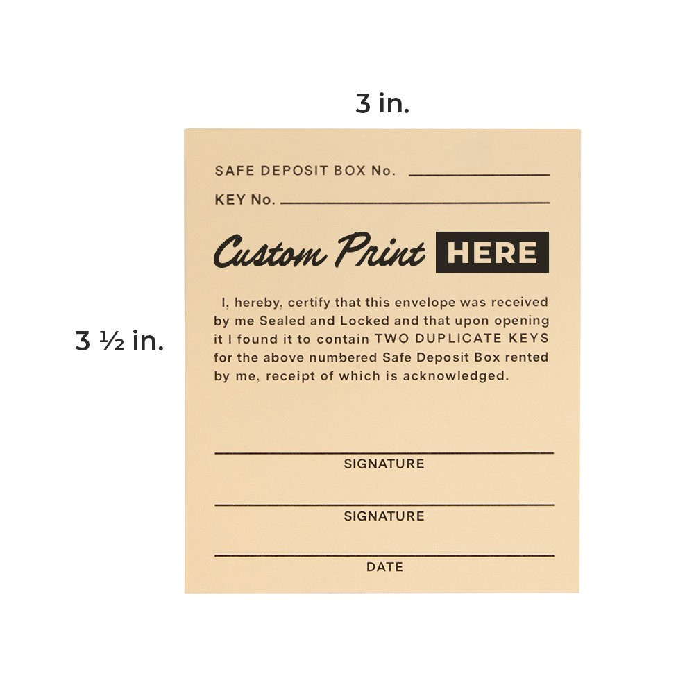 Custom Key Envelopes 3W x 3-1/2H | Permanent Lock Style - Made to Order dimensions