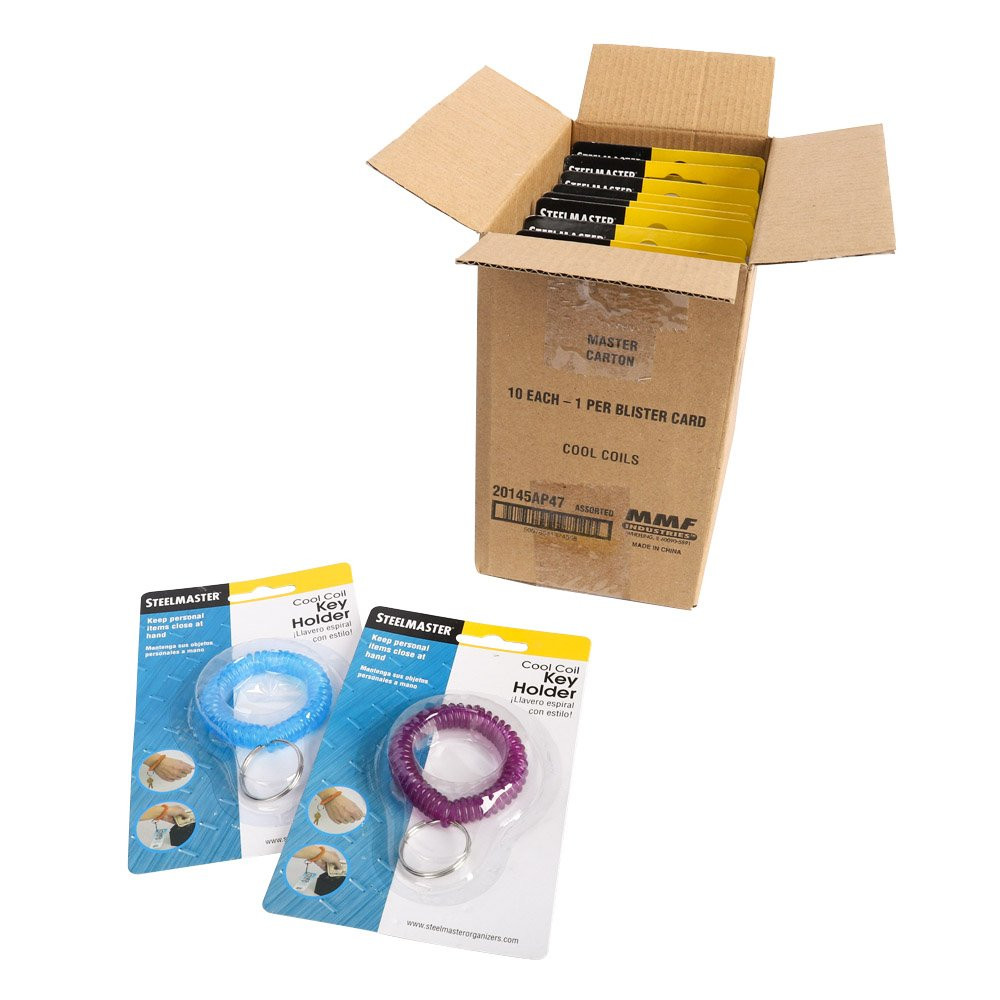 Each box of flexible wrist coils for keys comes with 10 individually wrapped coils