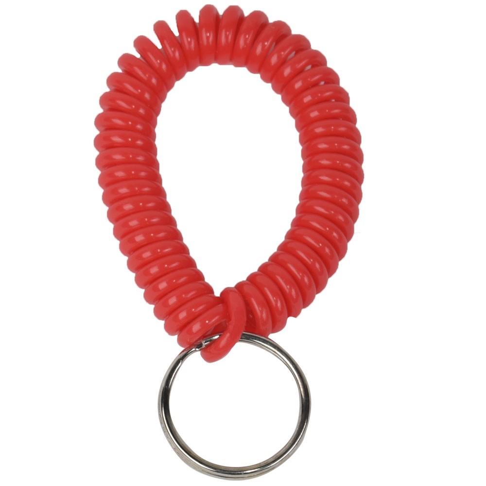 Red Wrist Coil w/Split Key Ring - Each