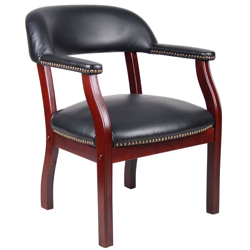 black Captains Guest Arm Chair without casters
