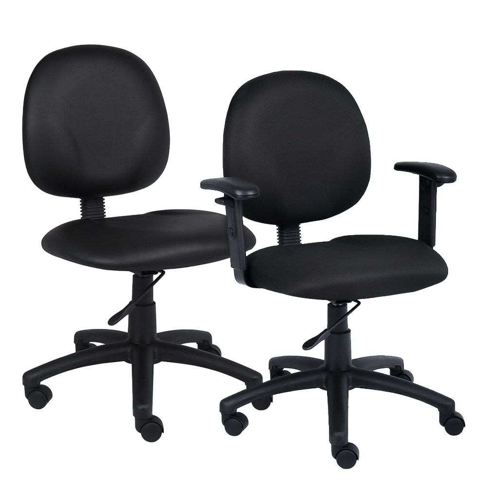 Black Armless Ergonomic Task Chair