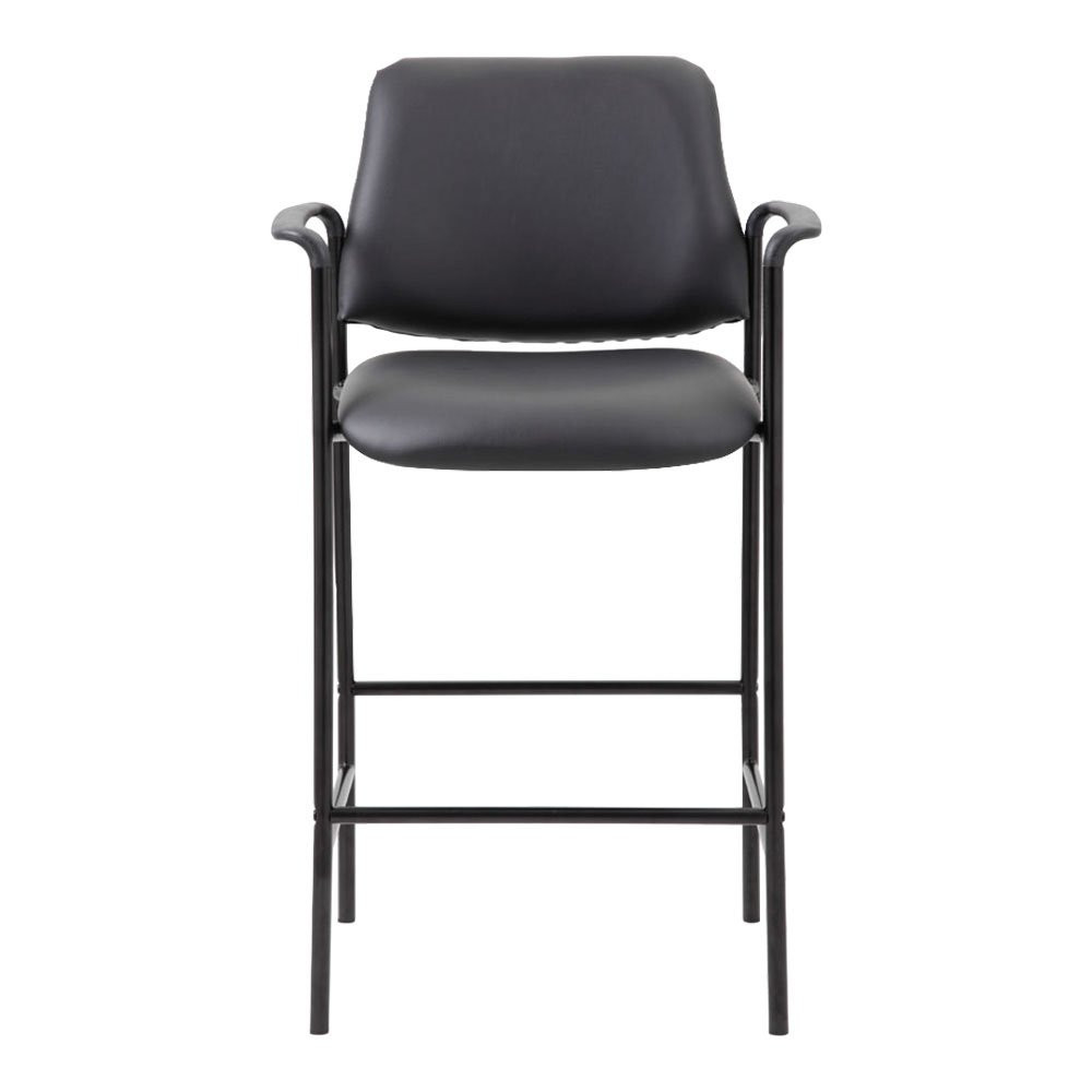 Leatherette, Vinyl-Back Stool w/ Slender Steel Legs 