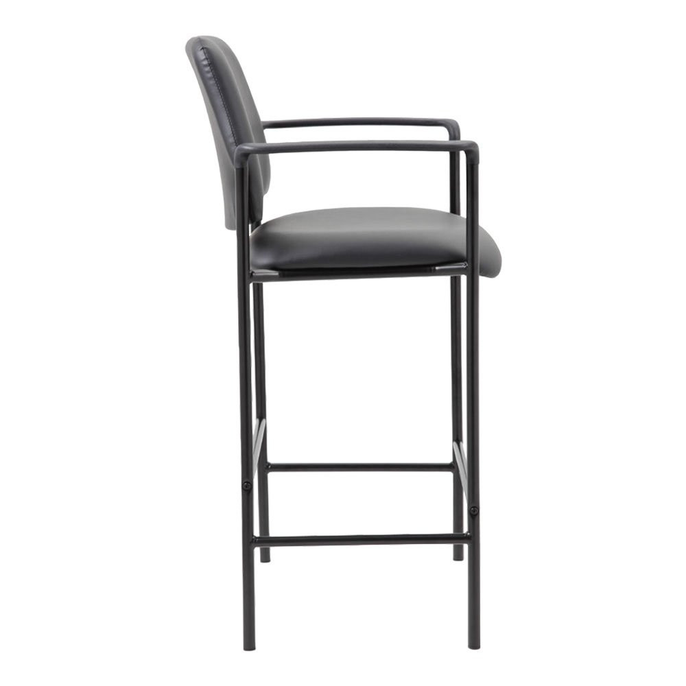 Leatherette, Vinyl-Back Stool w/ Slender Steel Legs 
