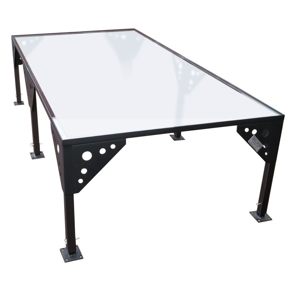 6W ft. x 10L ft. Clear Table w/ Adjustable Height | Transparent Casino Count Room Table