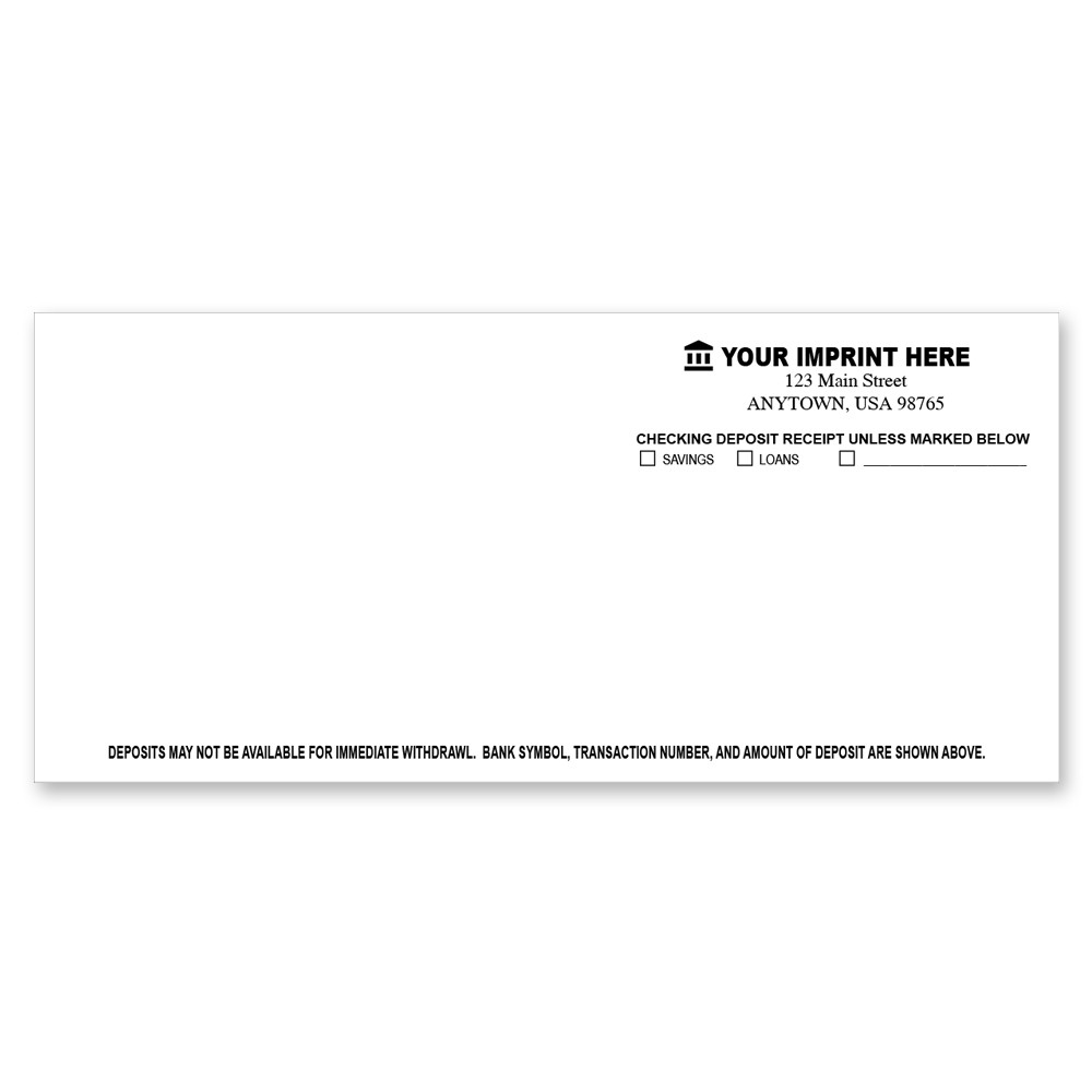Savings Deposit Teller Receipt 2-3/4 x 6, banking supplies, teller window envelopes