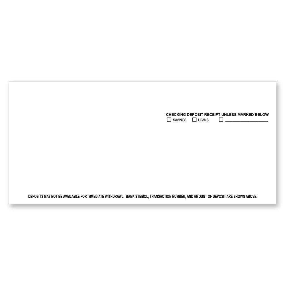Savings Deposit Teller Receipt 2-3/4 x 6, banking supplies, teller window envelopes