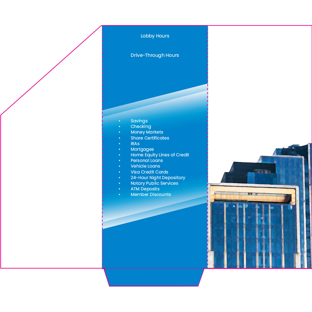 New Accounts Pocket Folder - 100# Cover Weight 4.357W x 10.125H - Made to Order - Cyan