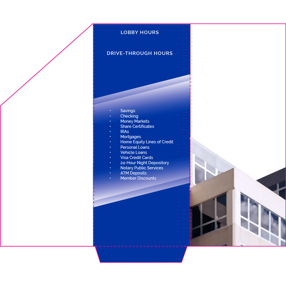 New Accounts Pocket Folder - 100# Cover Weight 4.357W x 10.125H - Made to Order - Blue