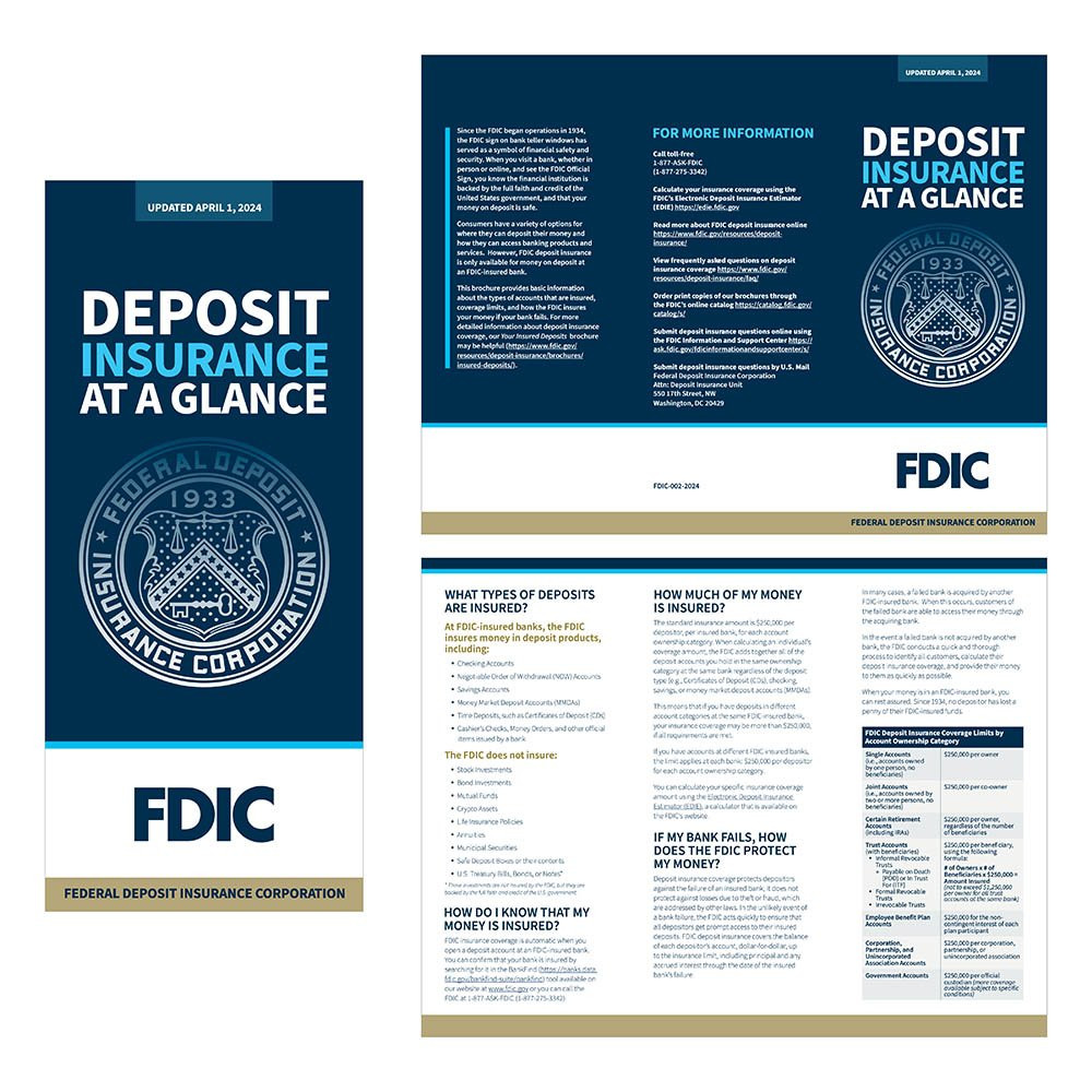 FDIC - JOINT & POD 4 Panel Brochure Folded front and back view