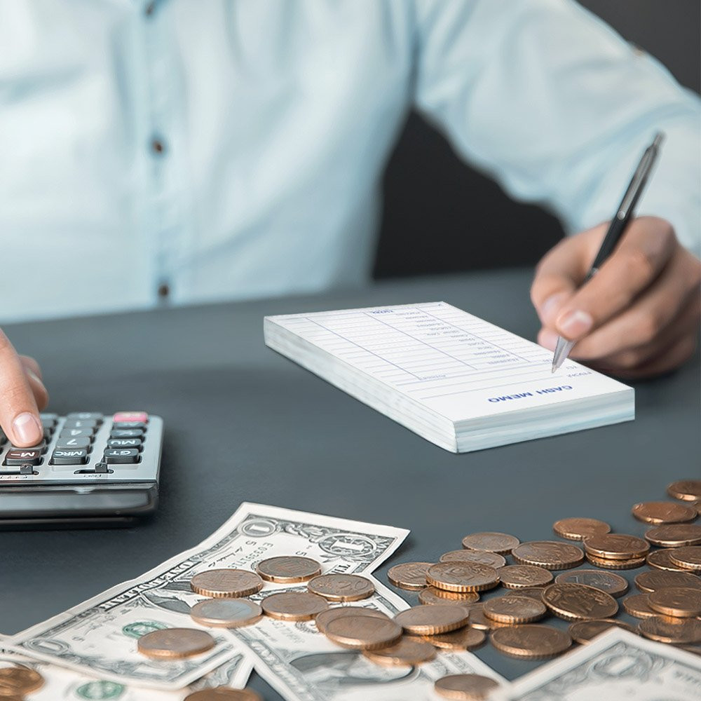 Cash Memo pad in use