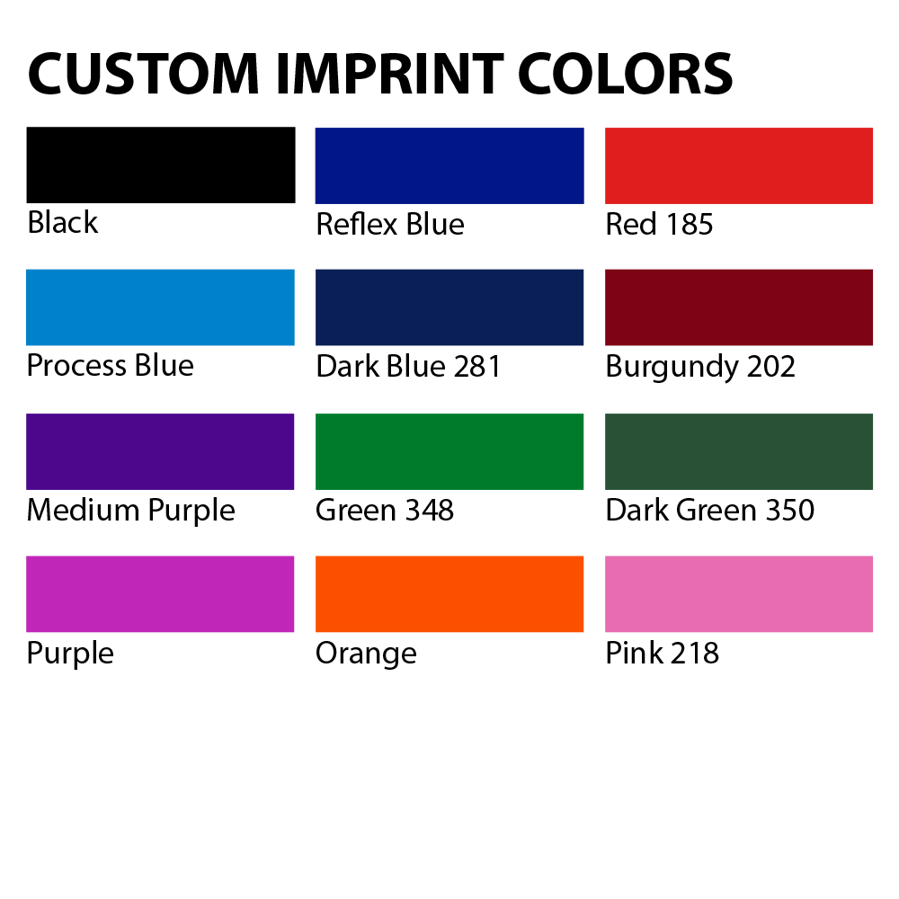 color imprint options for drive up envelopes 