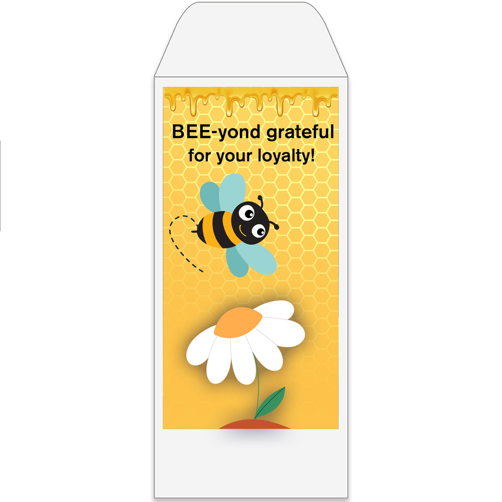 Full Color Pre-Designed Drive Up Envelope - Bumble Bee, Standard open Cash envelopes for drive up bank tellers 
