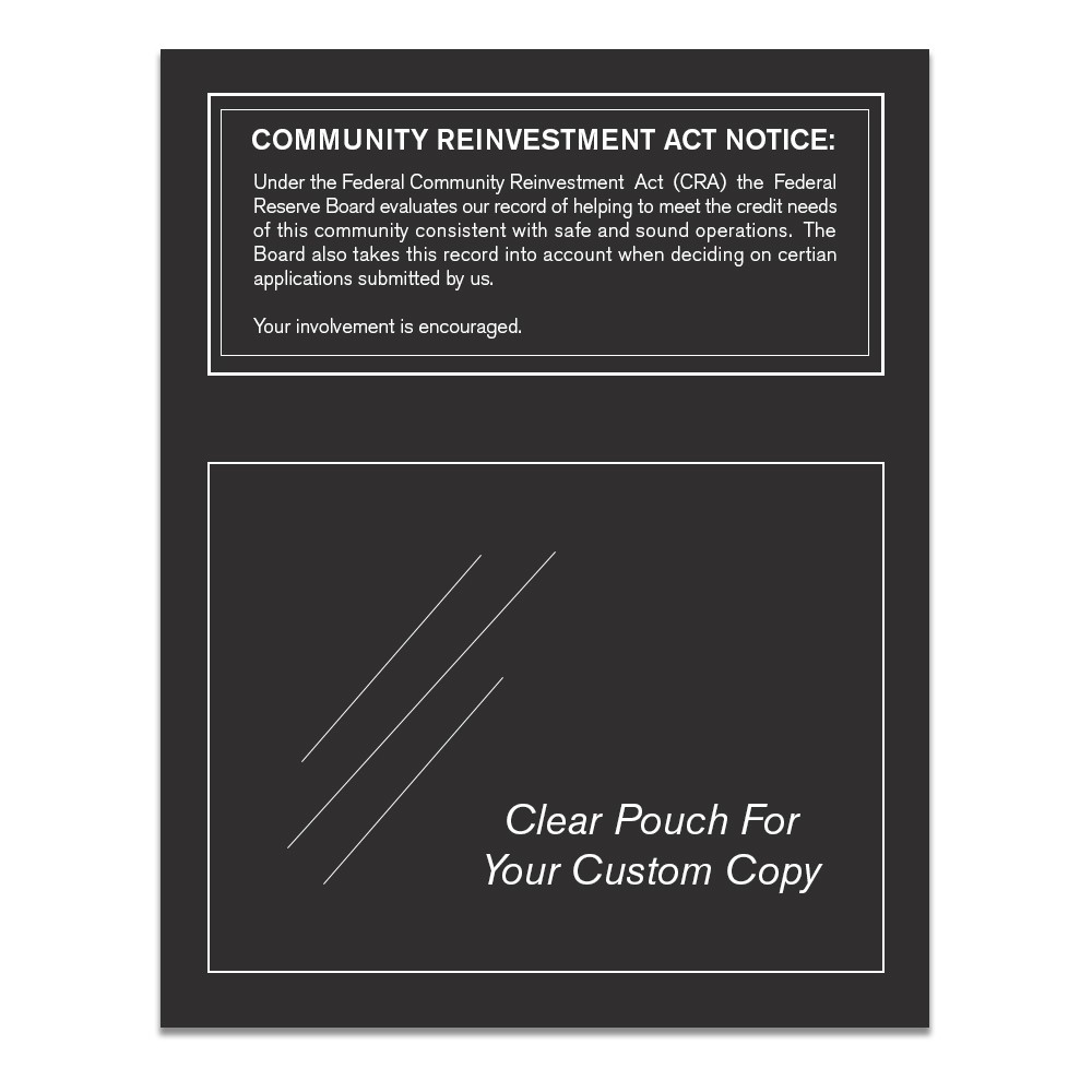 Community Reinvestment Act (Federal Reserve) 11W x 14H - Matte Black