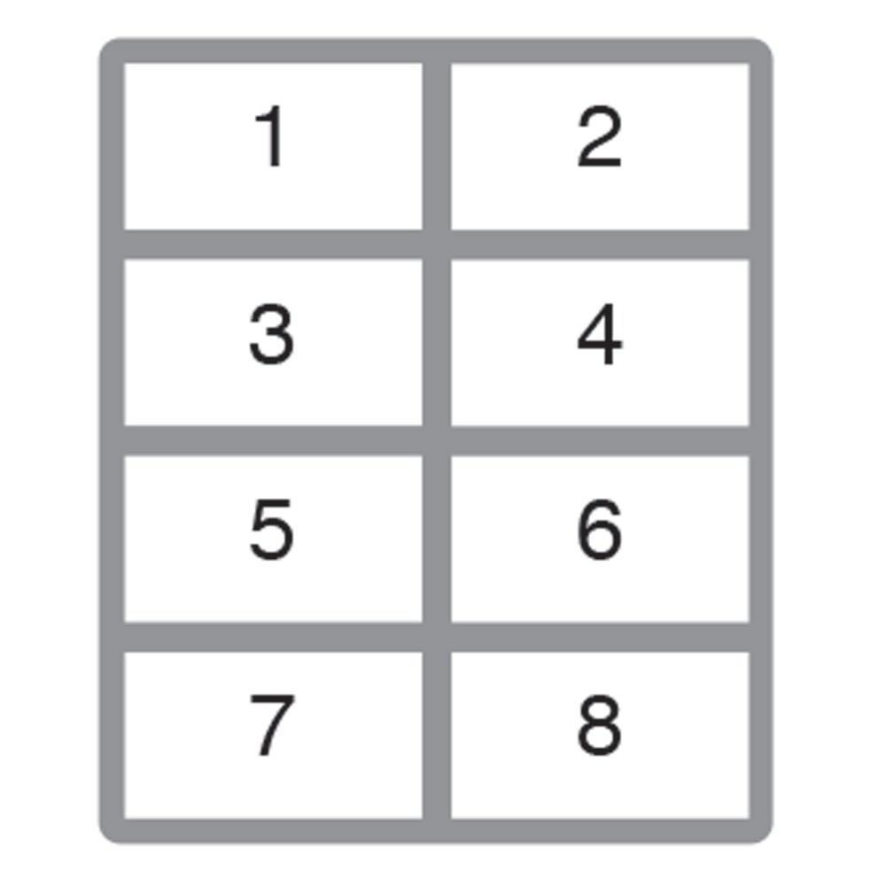 Grid showing 8 card logo openings for ATM Card Acceptance Sign