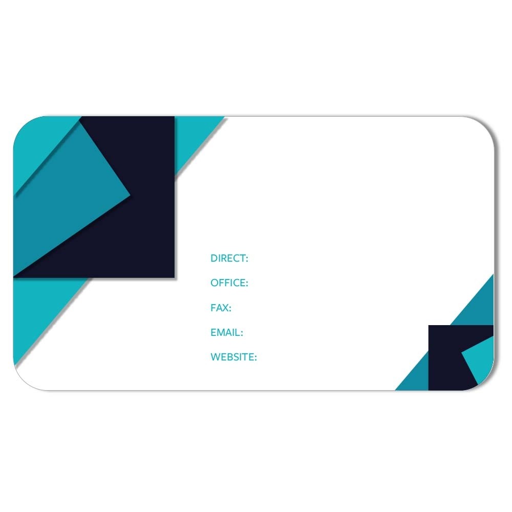 round corners Cyan Business Card Full Color - Front Only