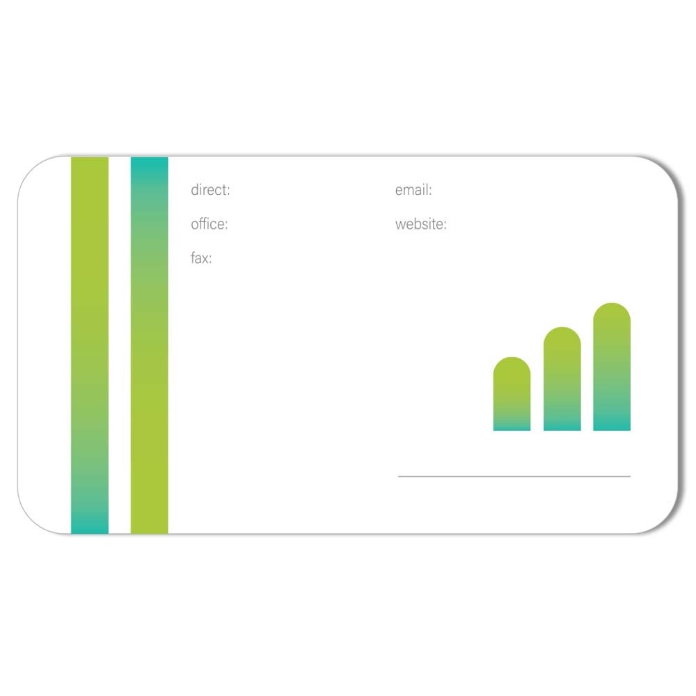 round corners Lime Green  Business Card Full Color - Front Only