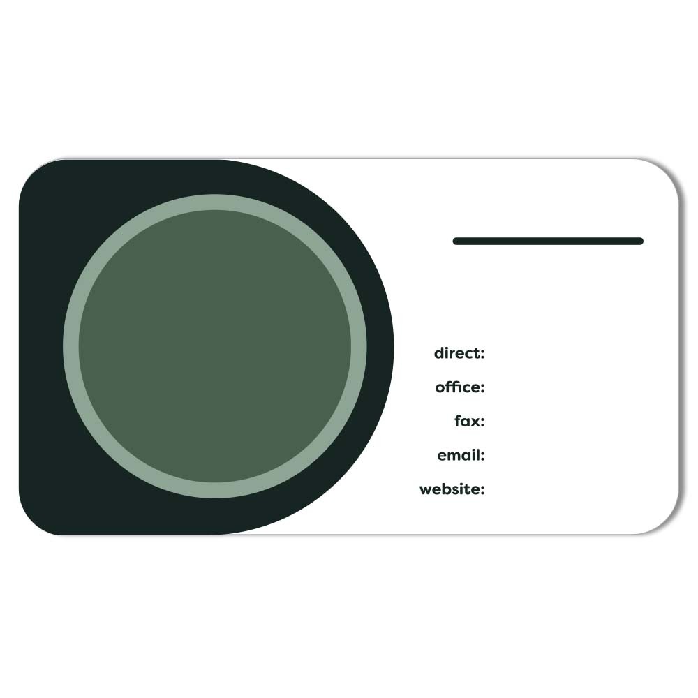 round corners  forest green Business Card Full Color - Front Only