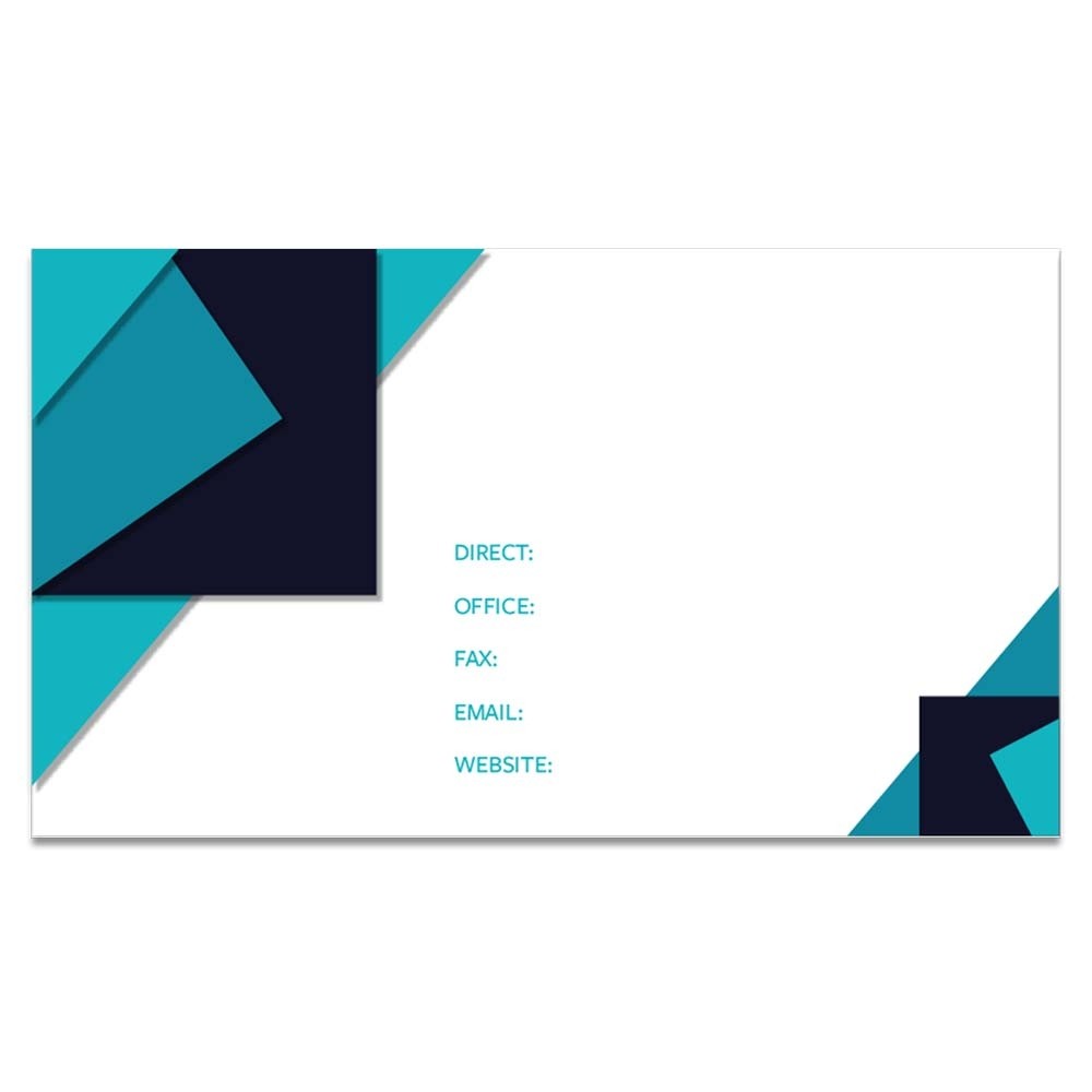 square corners Cyan Business Card Full Color - Front Only