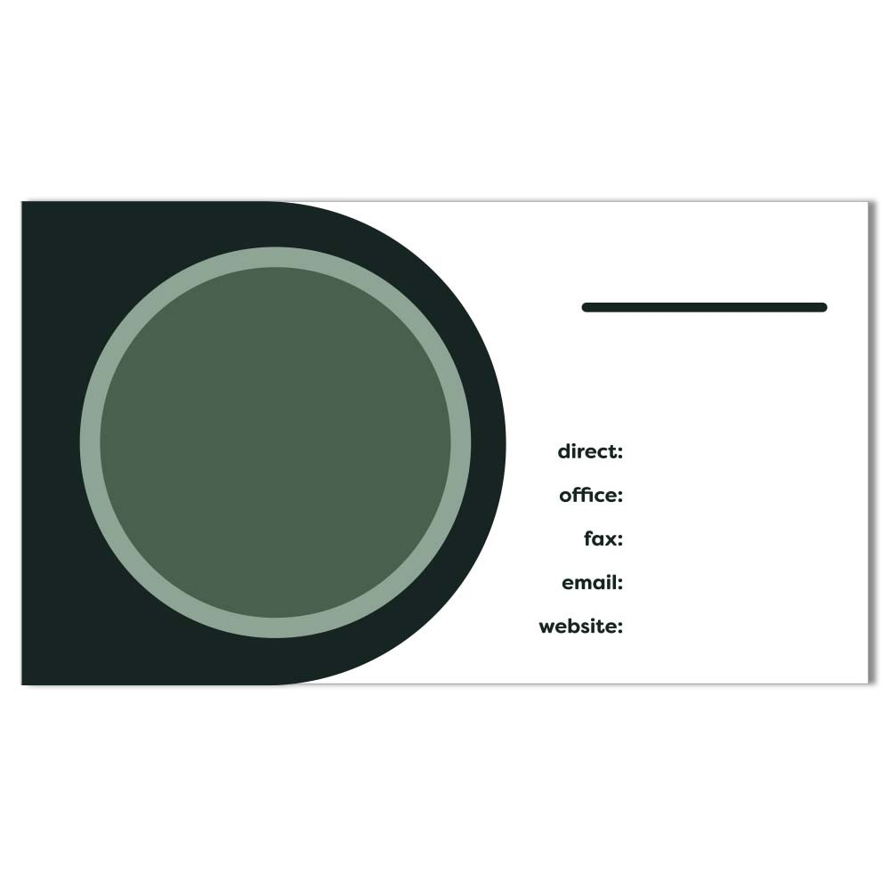 square corners  forest green Business Card Full Color - Front Only