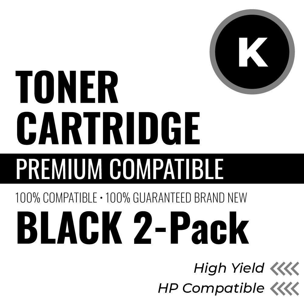 HP CE255X 2-Pack Compatible Toner Color: Black, High Yield: 12500