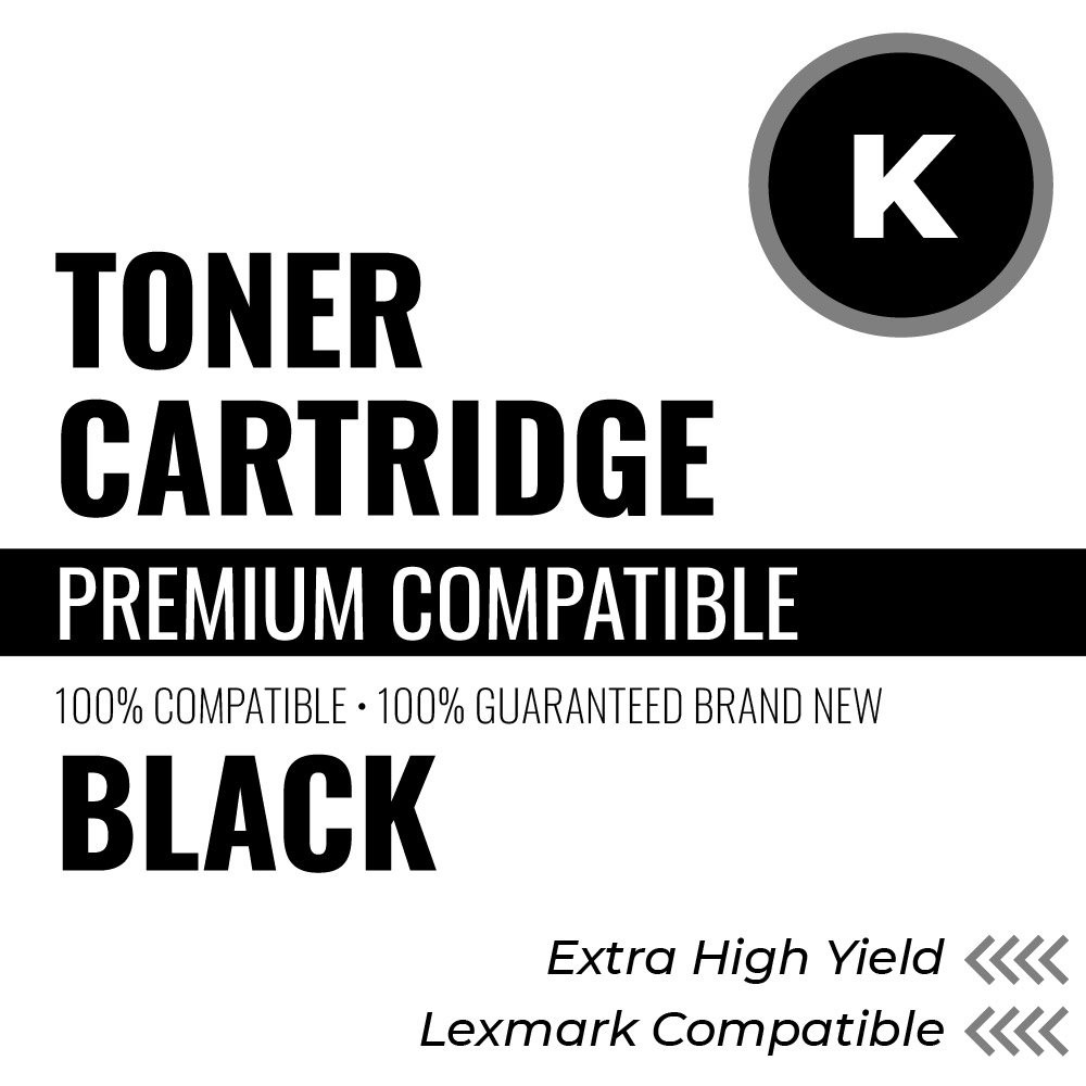 Lexmark X792HC Compatible Toner Color: Black, Extra High Yield: 20000