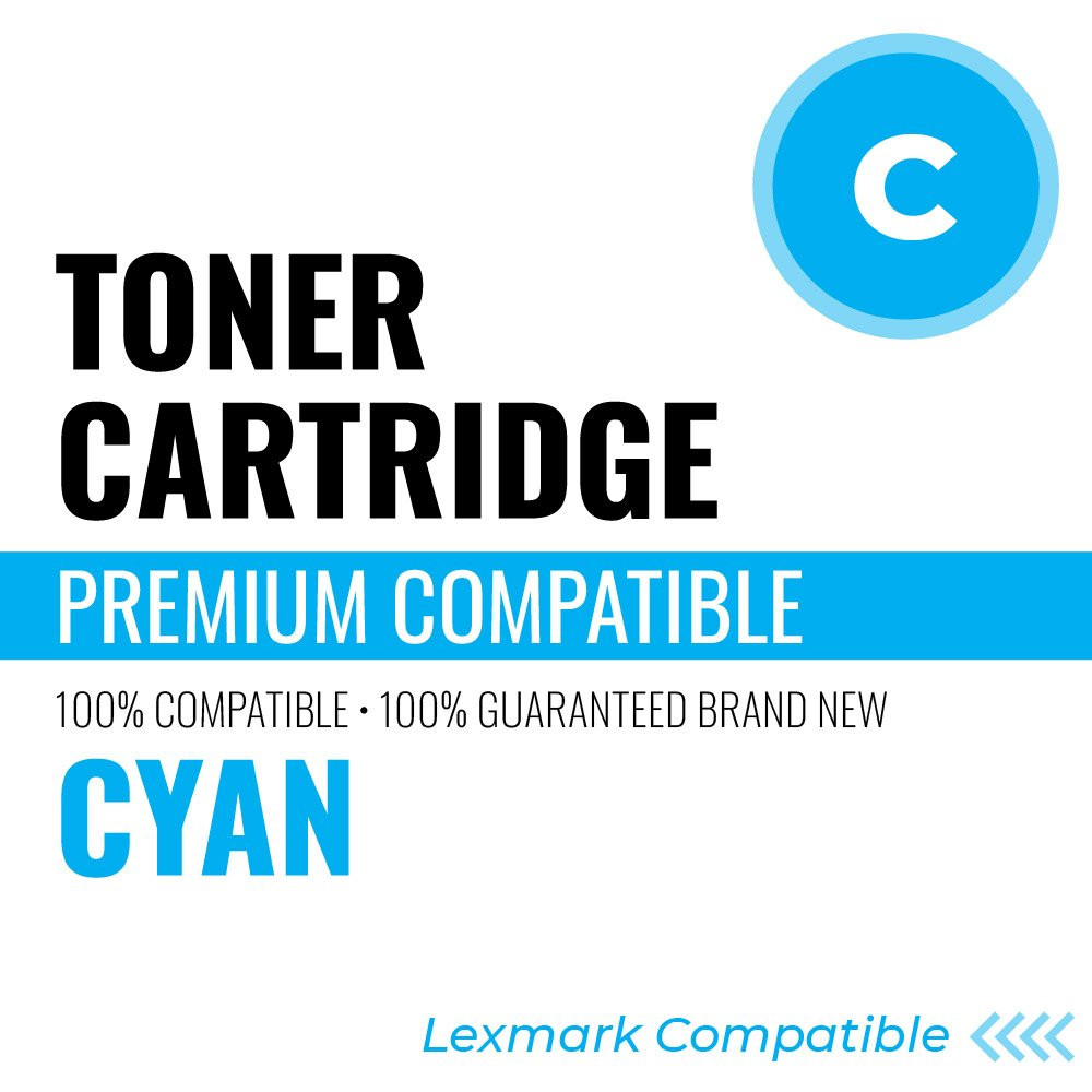 Lexmark C834C Compatible Toner Color: Cyan, Yield: 5000 (Default)
