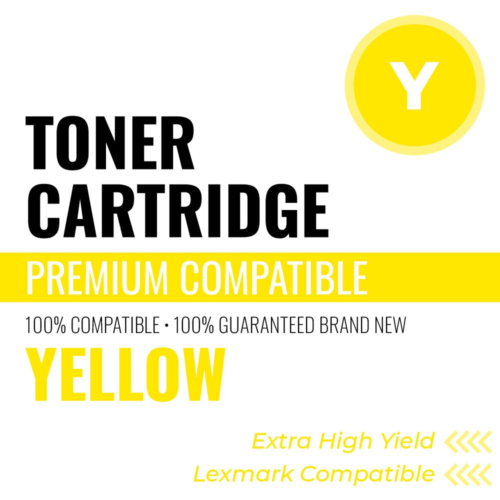 Lexmark LCX950HYU Compatible Platinum Toner Color: Yellow, Extra High Yield: 22000
