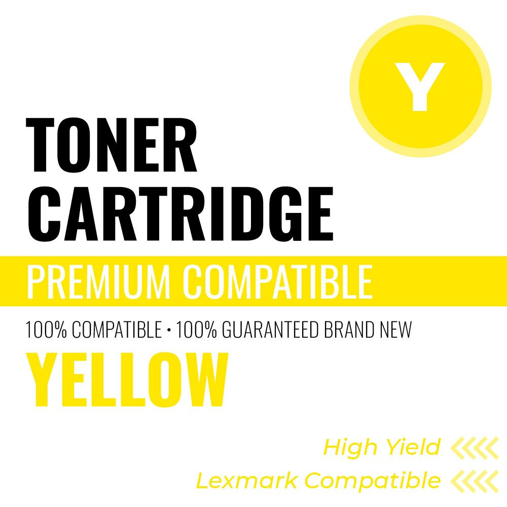 Lexmark L801HY Compatible Platinum Toner Color: Yellow, High Yield: 3000 