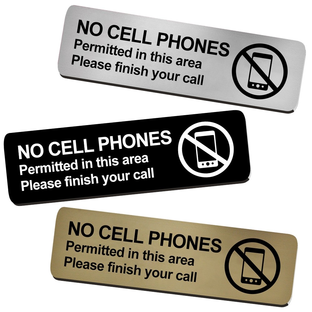 No Cell Phones Permitted Sign - 10W x 3H 