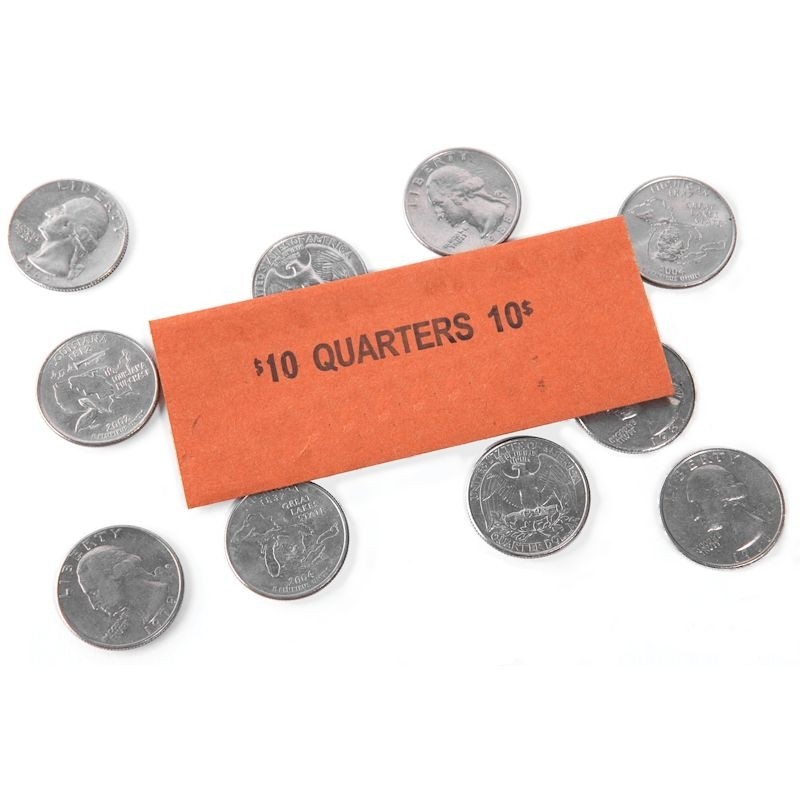 quarter rollers, flat coin wrappers, coin wrapping paper