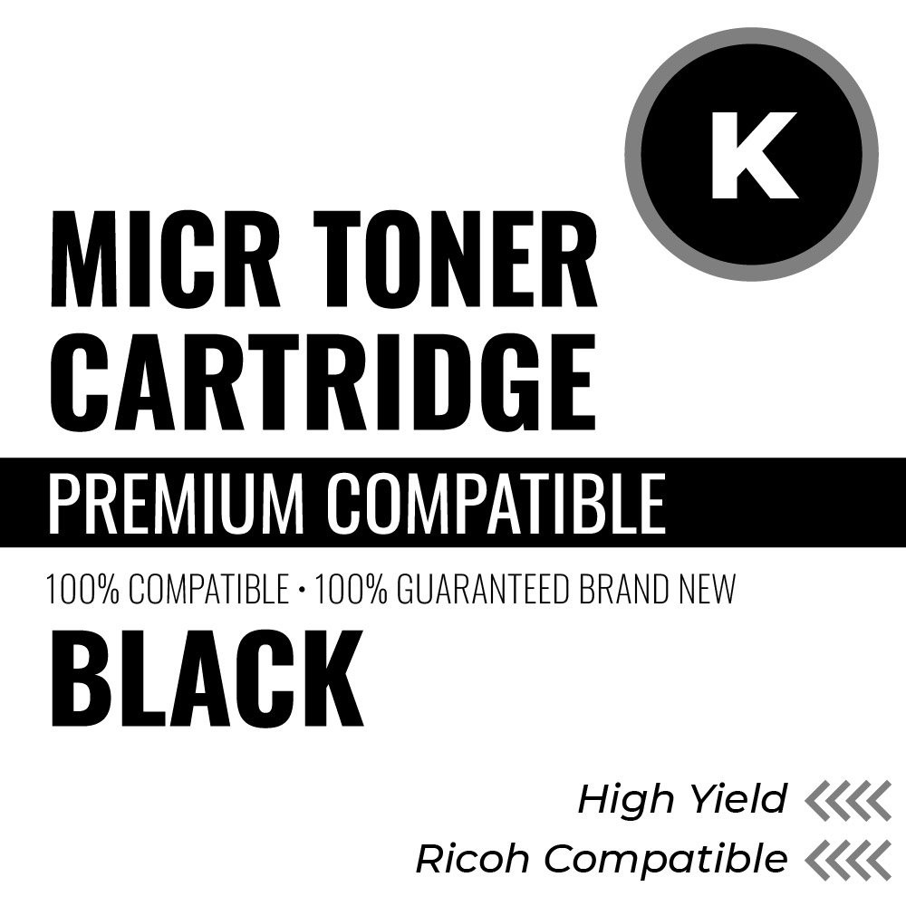 Ricoh 406989M Compatible MICR Toner, Color: Black, High Yield: 6400
