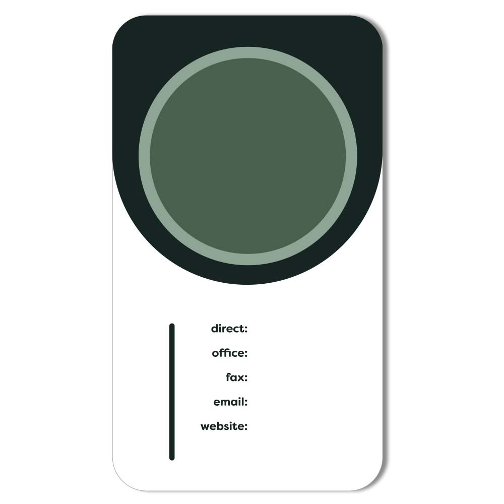 round corners  forest green Business Card Full Color - Front Only