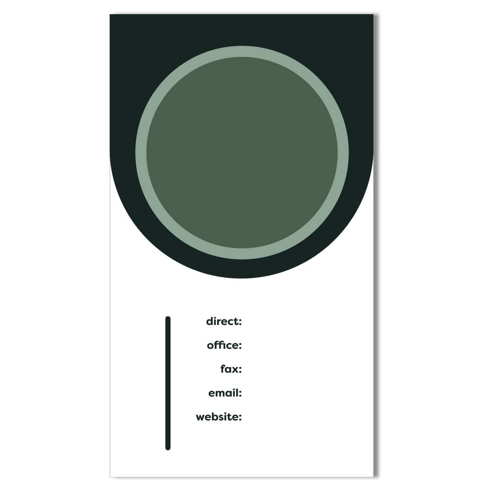 square corners  forest green Business Card Full Color - Front Only