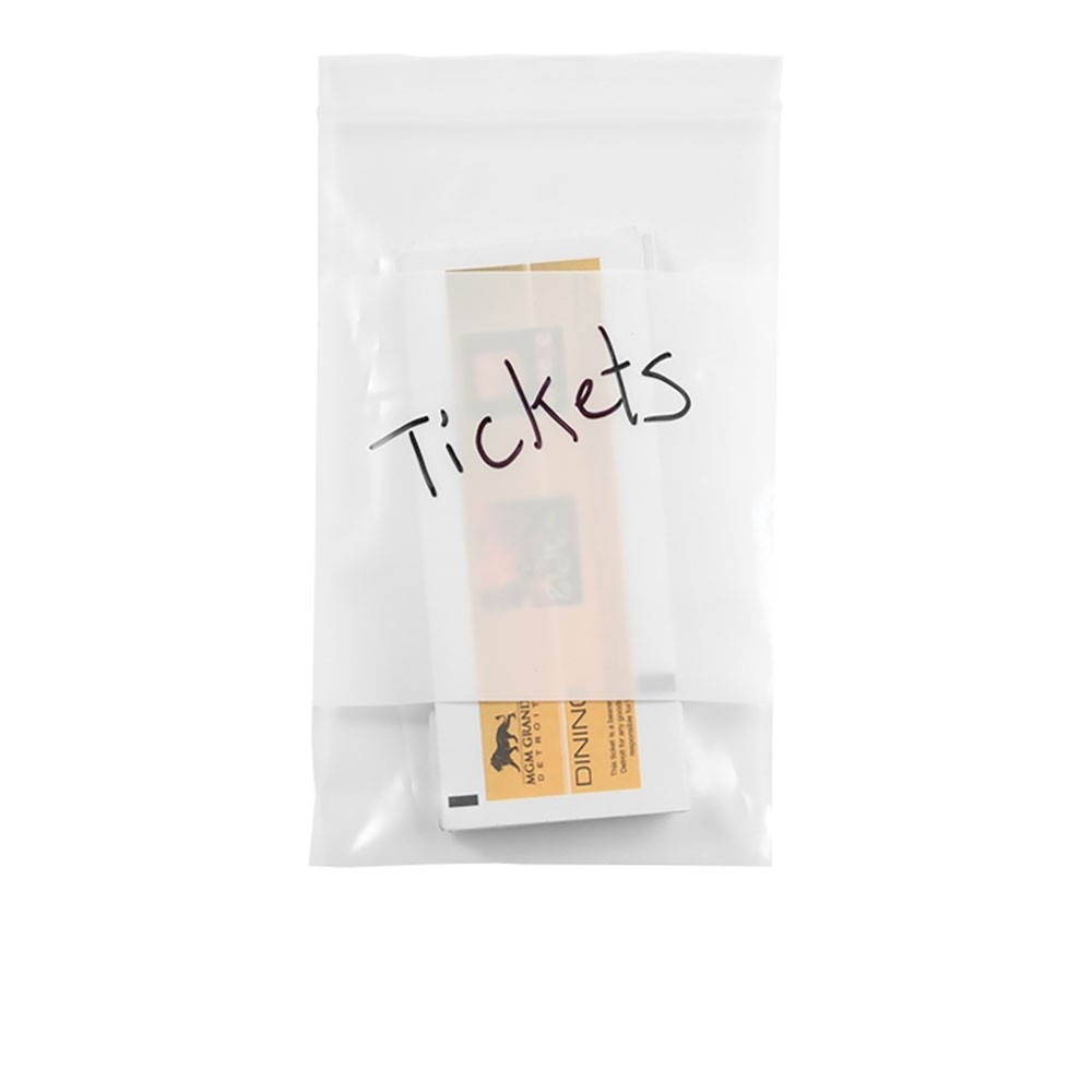 13W x 18H Reclosable Bags Clear with White Writing Block