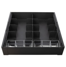 Top view of the STEELMASTER® Metal Cash Tray with 8 and 5 slots